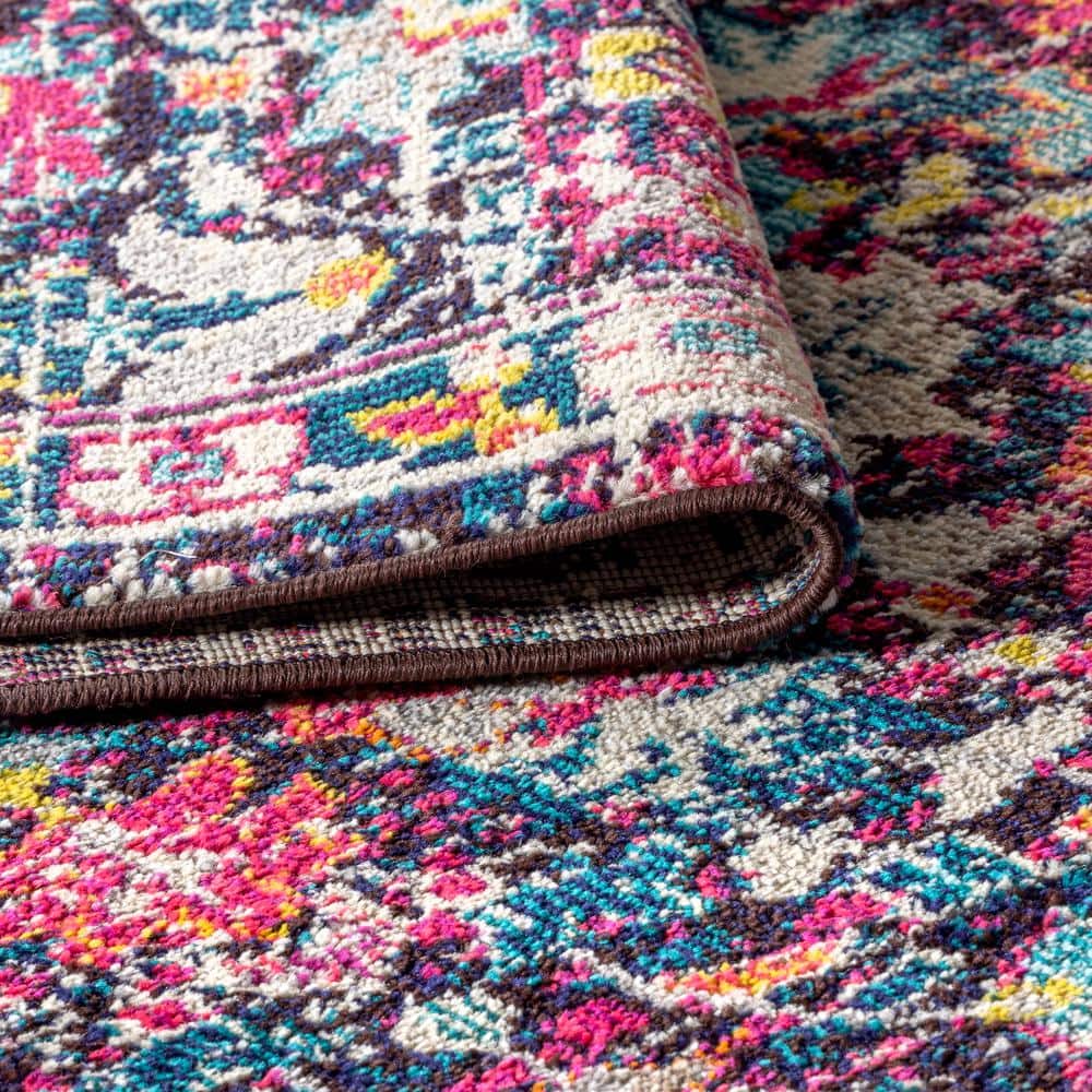 Beige/Multi 8 ft. x 10 ft. Modern Persian Boho Floral Area Rug - thumbnail 7
