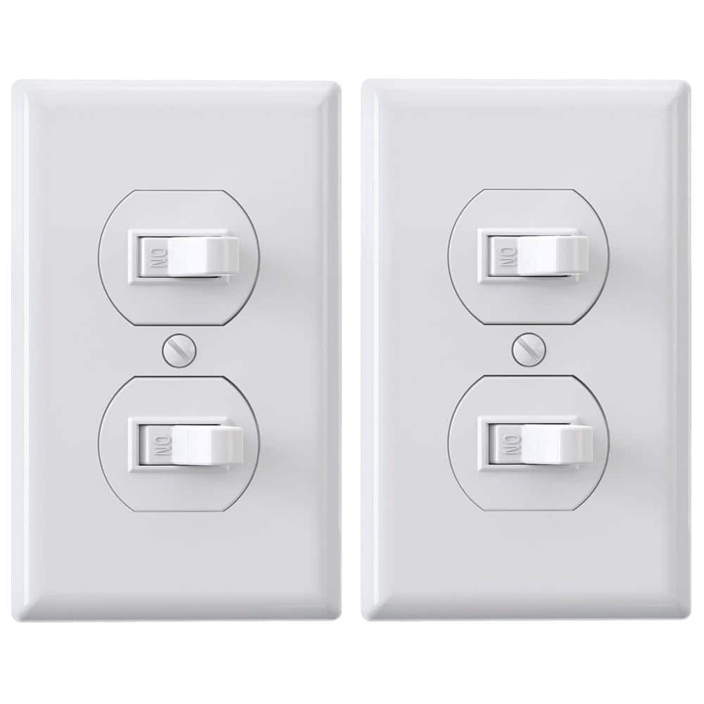 15 Amp Combination 2 Single Pole Toggle Switches, Wall Plate Included, White (2-Pack) price history on PriceWatchPro