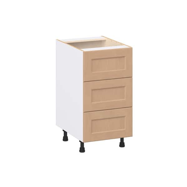 Lakewood Sugar Cookie Shaker Assembled Base Kitchen Cabinet with Three 10 in. Drawers (18 in. W x 34.5 in. H x 24 in. D)