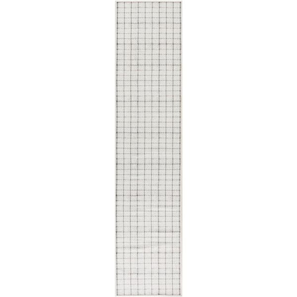 Nourison Washables Ivory 2 ft. x 10 ft. Geometric Contemporary Runner Area Rug