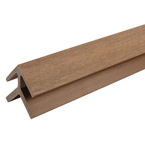 All Weather System 2.31 in. x 2.31 in. x 8 ft. Composite Siding Outside Corner Trim in Peruvian Teak Board