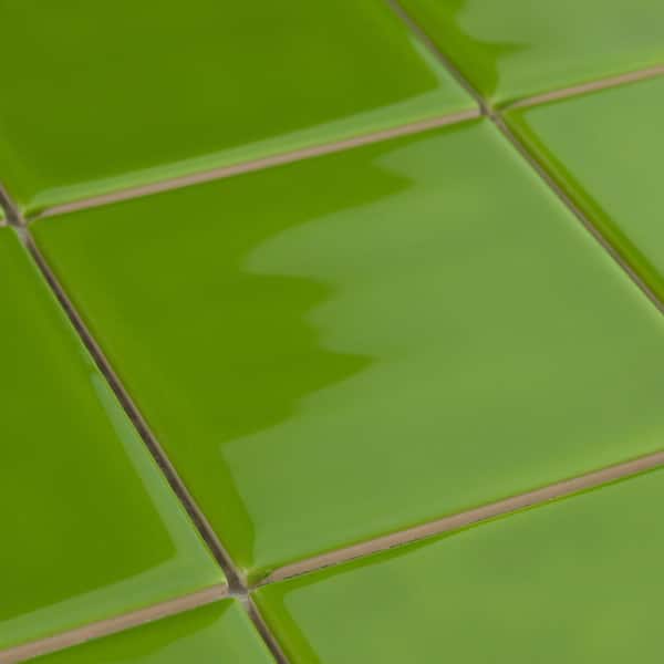 CREA　モスグリーン Twist Square Green Kiwi 11-3/4″ x 11-3/4″ Ceramic Mosaic
