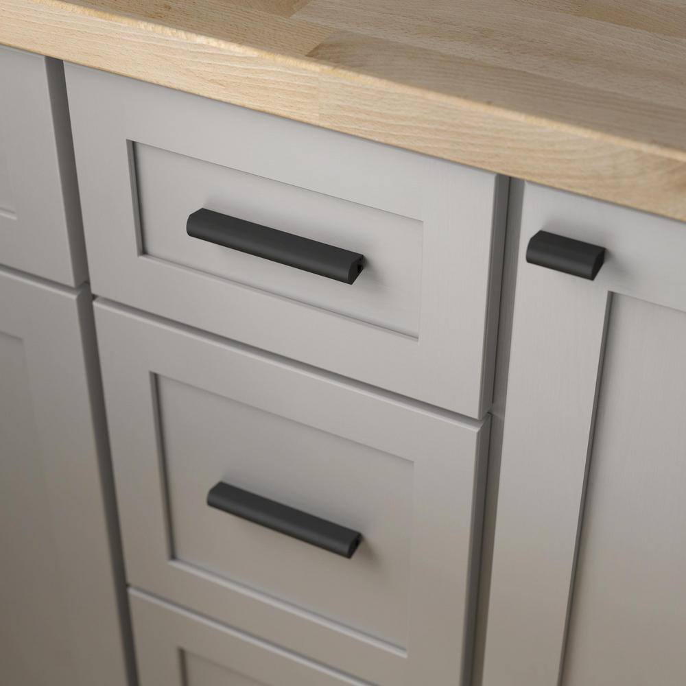 Matte Black Adjustable Modern Brass Bar Pulls with Mounting Hardware
