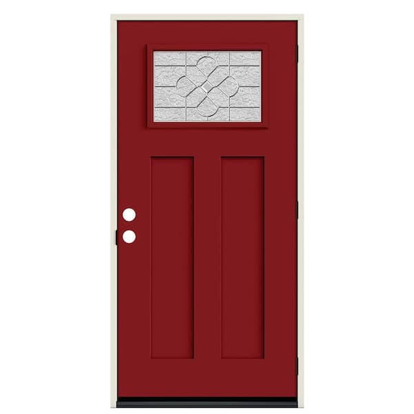 JELD-WEN 36 in. x 80 in. Left-Hand 1/4 Lite Craftsman Brevard