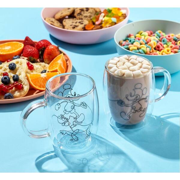 JoyJolt Disney Mickey Mouse and Pluto Aroma 13.5 oz. Clear