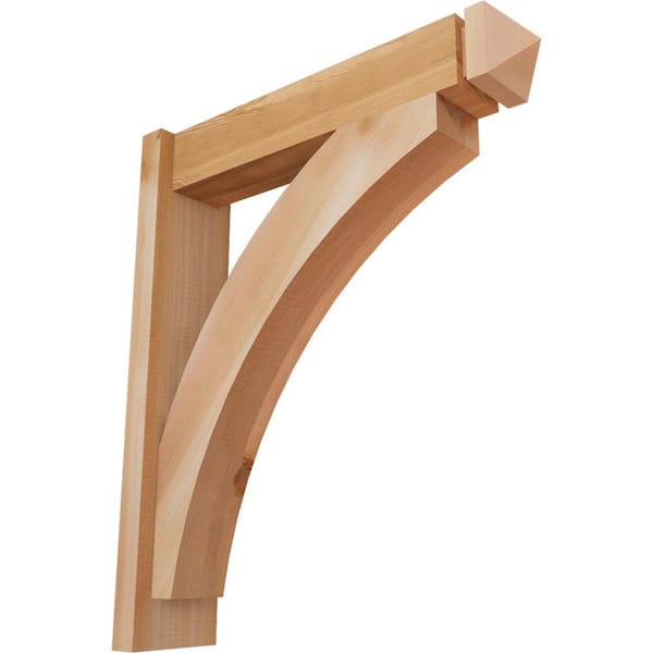 Ekena Millwork 6 in. x 28 in. x 24 in. Western Red Cedar Thorton Arts and Crafts Smooth Outlooker