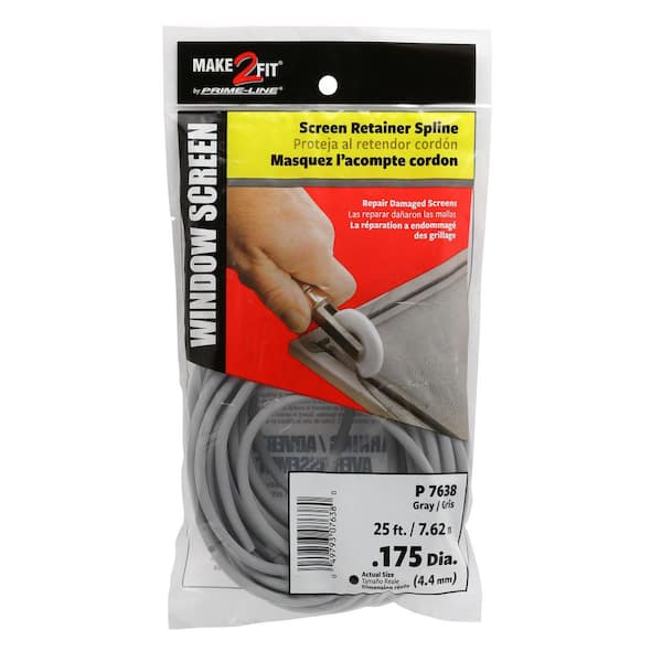 Prime-Line Screen Retainer Spline, 0.175 in., 25 ft., Gray