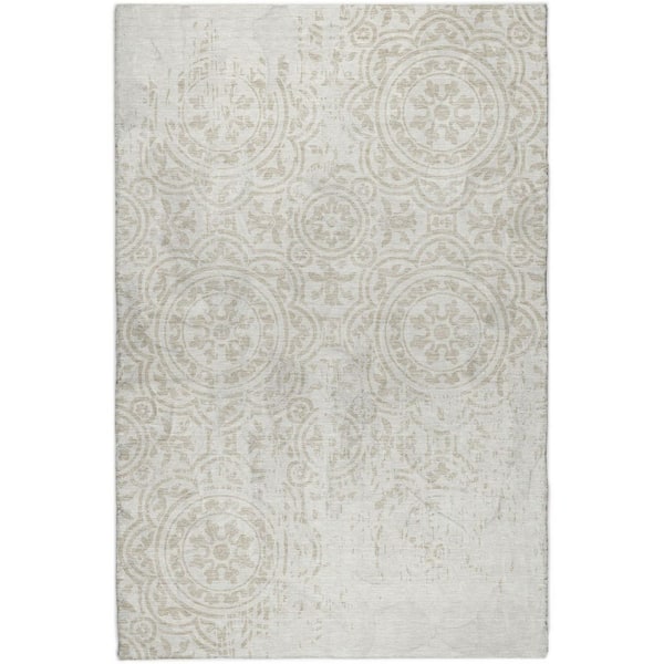 Dream Shag Premium Machine Washable Abstract ADS758 Ivory 10 ft. x 14 ft. Area Rug