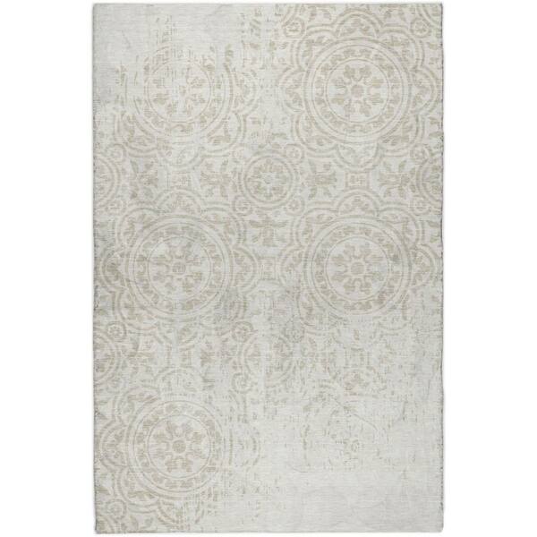Dream Shag Premium Machine Washable Abstract ADS758 Ivory 5 ft. x 7 ft. 6 in. Area Rug