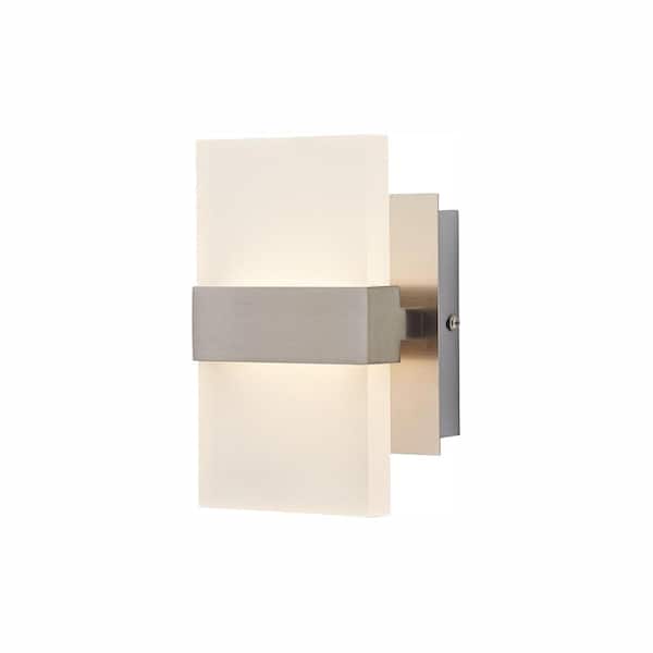 Alberson 5 in. Brushed Nickel 2-Light LED Sconce