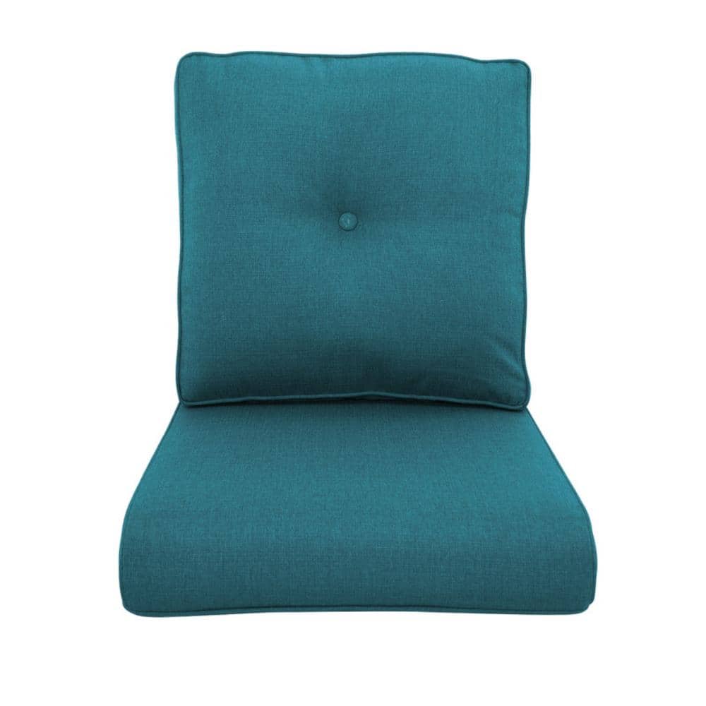 Duraolex 22 in. x 25 in. x 4 in. 2-Piece Deep Seating Outdoor Lounge Chair Cushion and Back Pillow in Peacock Blue price history on PriceWatchPro