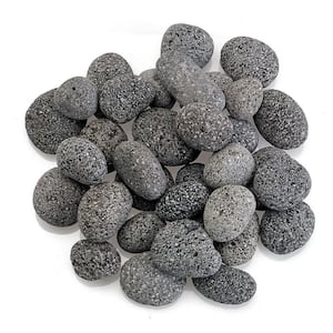 Small Lava Stone (Tumbled) Gray / Black 1/2 in. - 1 in. 20 lbs. Bag