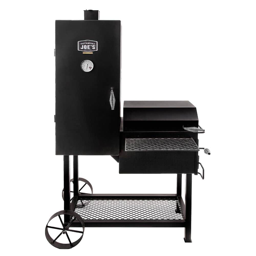 OKLAHOMA JOE'S Bandera Vertical Offset Charcoal Smoker and Grill with 992 sq. in. Cooking Area in Black