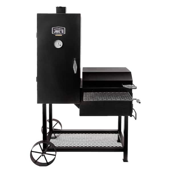 Bandera Vertical Offset Charcoal Smoker and Grill with 992 sq. in. Cooking Area in Black