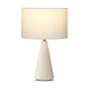 Nathaniel 20 in. Modern Energy Efficient LED Standard Table Lamp with Sleek Beige Fabric Drum Shade