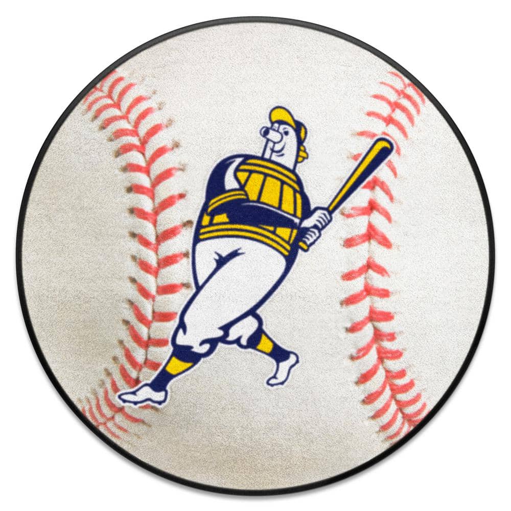 FANMATS Milwaukee Brewers Baseball White ft. x ft. Round Area Rug 28232  The Home Depot