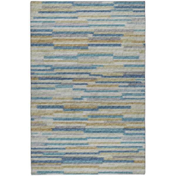 Dream Shag Premium Machine Washable Abstract ADS114 Blue 10 ft. x 14 ft. Area Rug