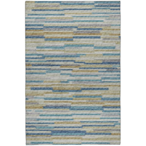 Dream Shag Premium Machine Washable Abstract ADS114 Blue 9 ft. x 12 ft. Area Rug