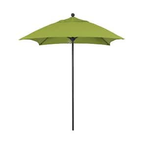6 ft. Square Black Aluminum Commercial Market Patio Umbrella with Fiberglass Ribs and Push Lift in Macaw Sunbrella