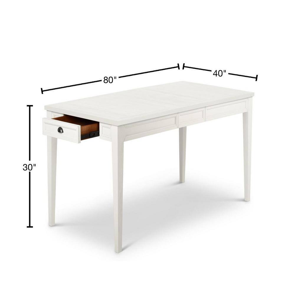 Cottage Charm Antique White Extendable Dining Table with Storage