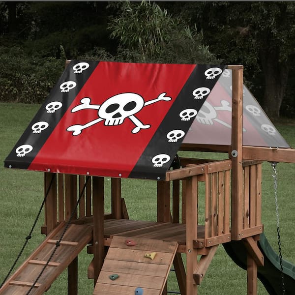 Monkey Bar TARPS 59.5 in. x 179.5 in. Pirate Flag Playset Replacement Tarp (054): 13 oz. Vinyl Canopy Roof for Playsets