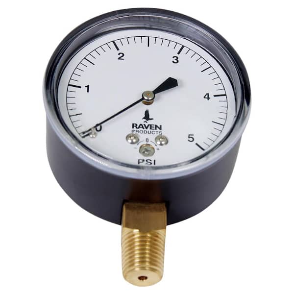 PLUMBFLEX 0-5 PSI Gas Tester Utility Gauge, 2 in. Display, 5 lbs. Black