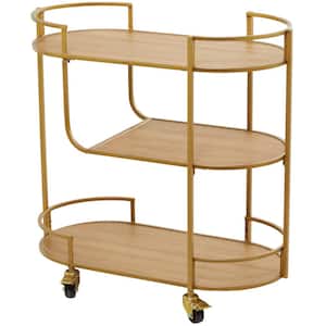 Gold Bar Cart with Oval Shape