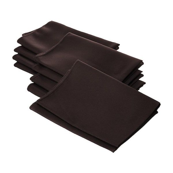 "18 in. x 18 in. Brown Polyester Poplin Napkin (10-Pack)"