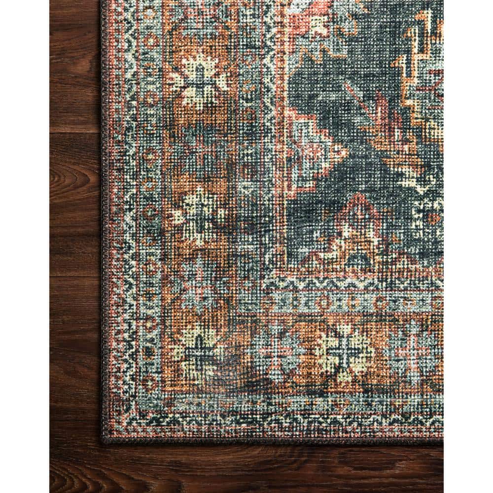 Skye Blue and Rust 6' x 9' Reversible Oriental Rug