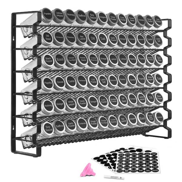 Spice Rack Organizer for Cabinet, Spice Organizer with 72-Empty Spice Jars, Lids, Spice Labels, 23 x 16 in.