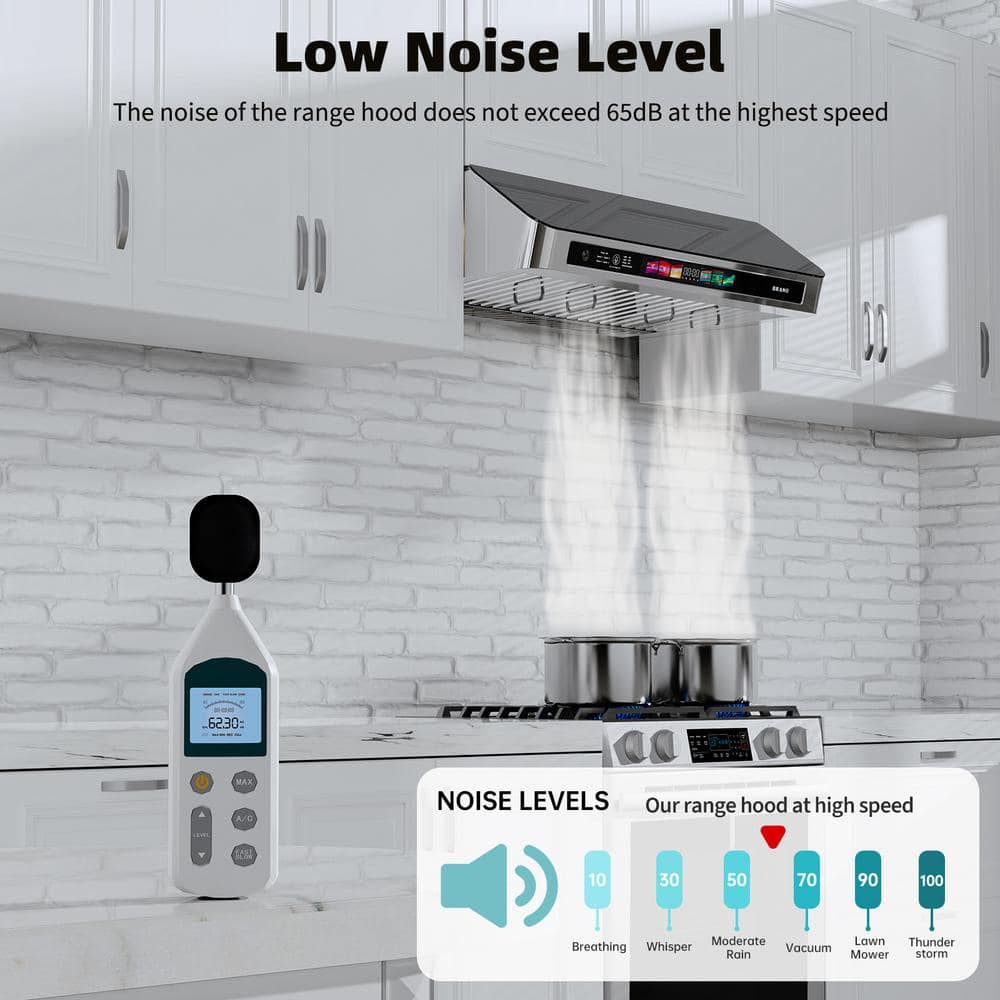 Stainless Steel 30-Inch Under Cabinet Range Hood with Voice Control
