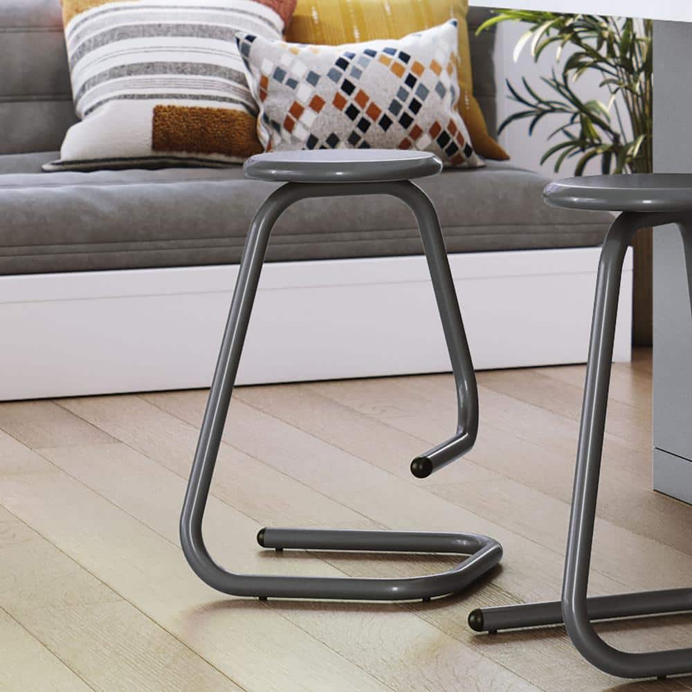 Amisco Paperclip70 26 in. Glossy Black Metal Counter Stool 44070