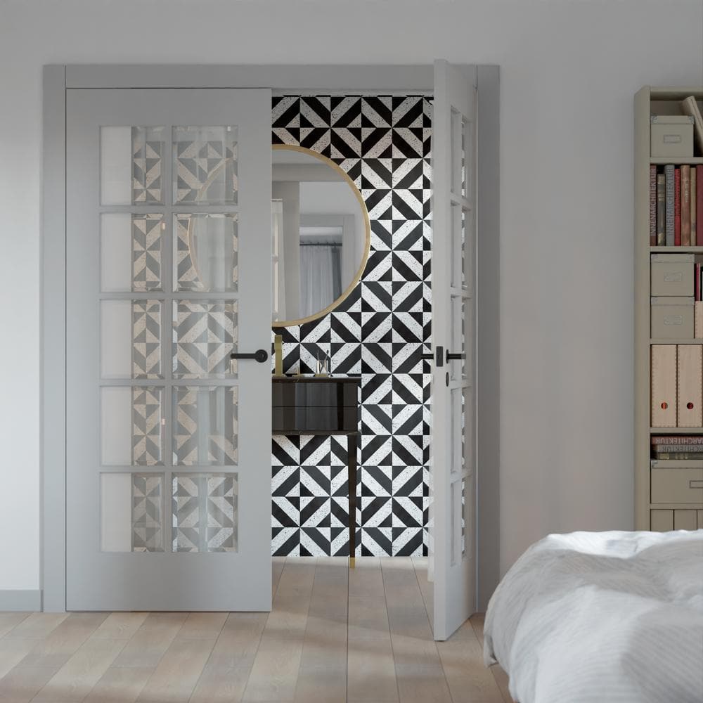 Lupa 12x12 Black and White Marble Terrazzo Mosaic Tile