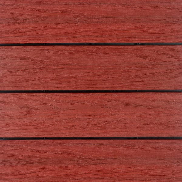 NewTechWood 1/6 ft. x 1 ft. Quick Deck Composite Deck Tile Outside
