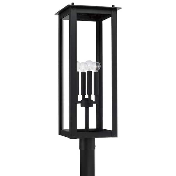 Map Post Light Fixture Capital Lighting Fixture Company Hunt 4-Light Black Metal Hardwired ...