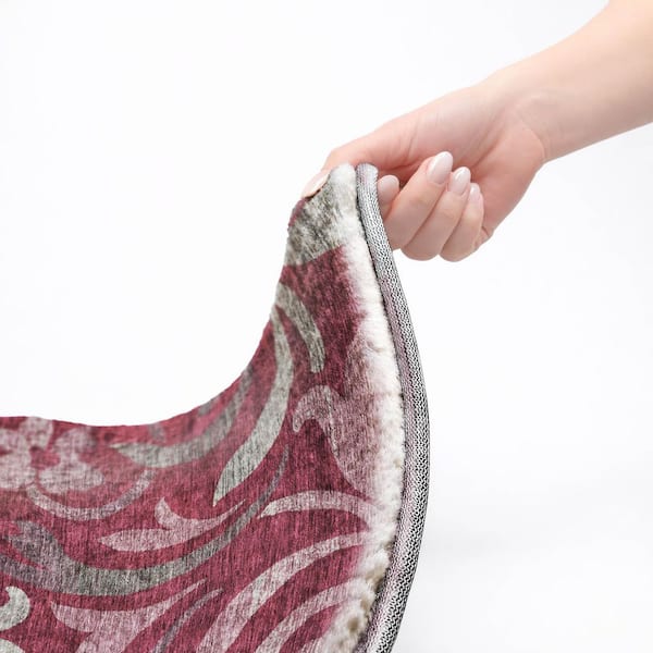 Dream Shag Premium Machine Washable Abstract ADS764 Garnet 3 ft. x 4 ft. Area Rug