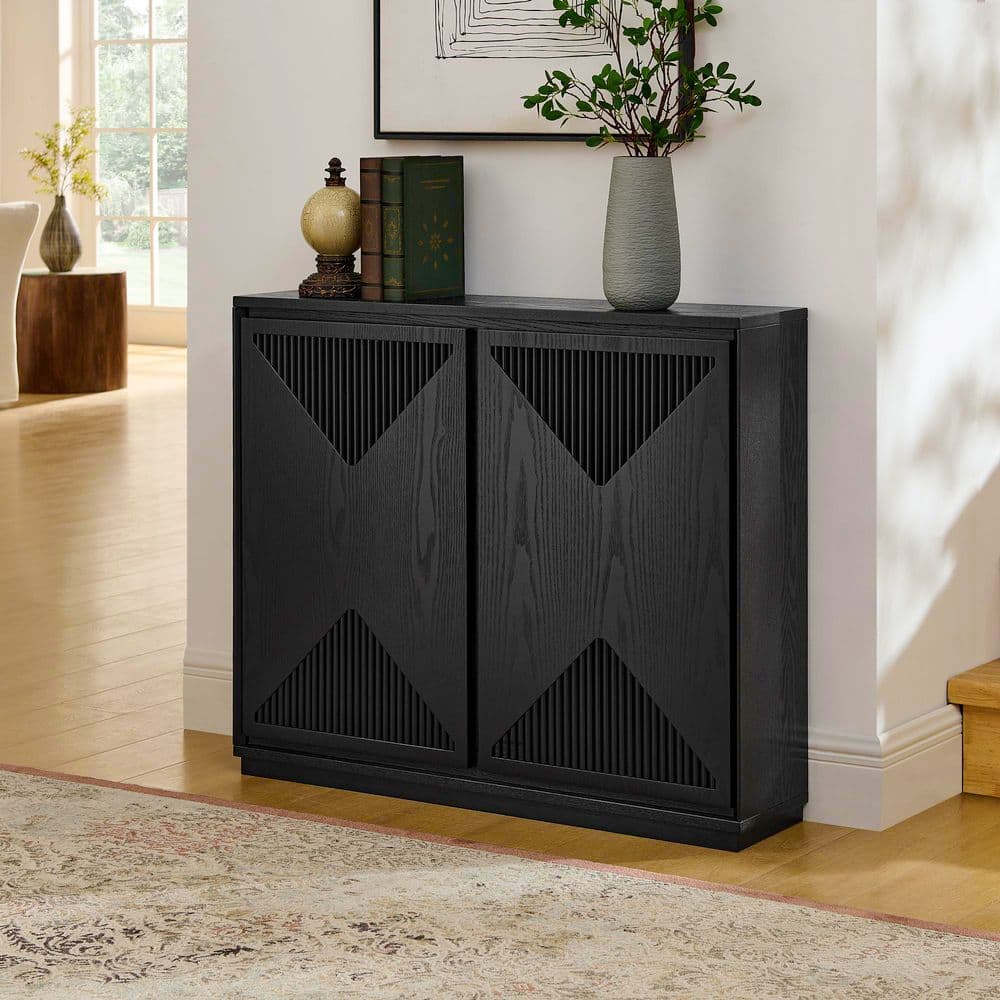 Black 32.6 in. H Storage Cabinet with Storage and Shelves for Living Room Entryway price history on PriceWatchPro