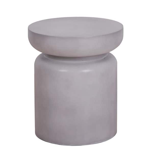 Boosicavelly 17 in. Height Gray Faux Concrete Texture Outdoor Accent Table