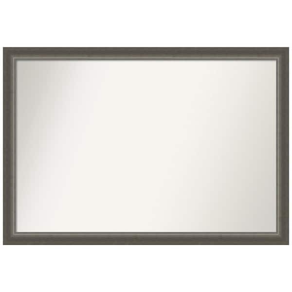 Amanti Art Domus Dark Silver 39 in. W x 27 in. H Non-Beveled Wood Bathroom Wall Mirror in Silver