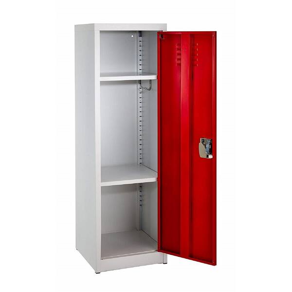 for Home & School with Key & Hanging Rods 48 Inch, Red AdirOffice Kids Steel Metal Storage Locker 
