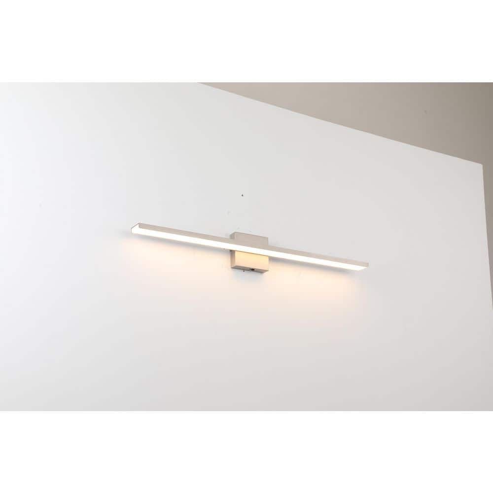 32 in. 1-Light Nickel Dimmable LED Bathroom Vanity Light Bar with 5-CCT Adjustable Switch and Acrylic Lampshade price history on PriceWatchPro