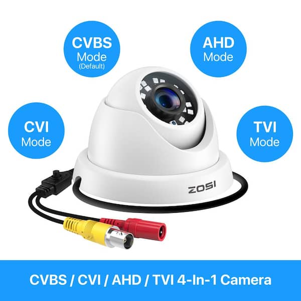 ZOSI Wired 1080p Indoor/Outdoor Dome Security Camera 4-in-1