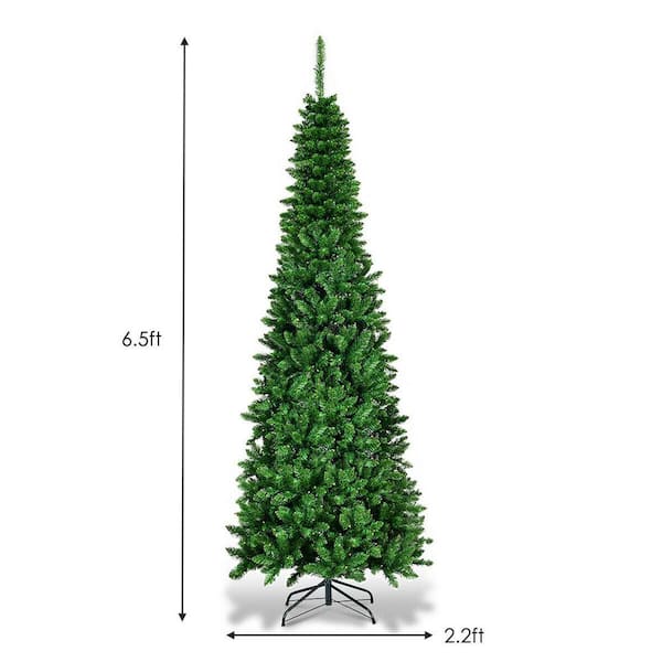 Costway 6.5 ft. Pre-Lit Hinged Artificial Christmas Tree