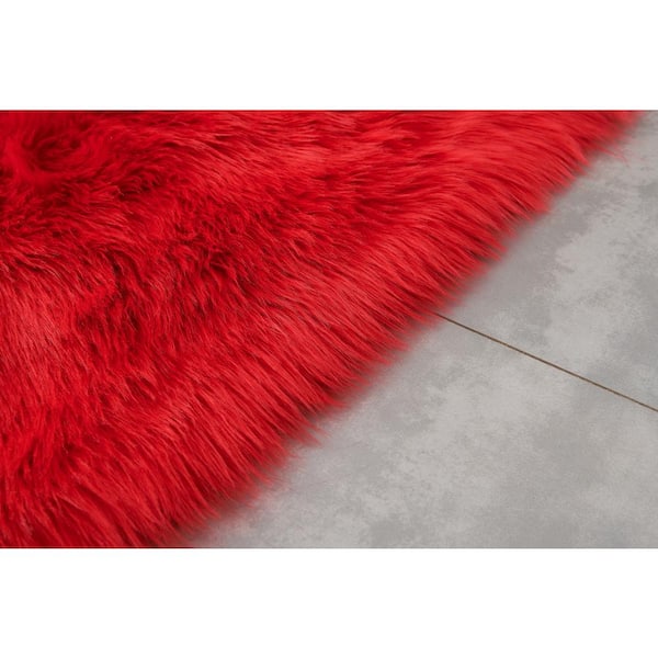 Amazing Rugs Cozy Collection Ultra Soft Red 2 ft. x 5 ft Amazing Rugs Cozy Collection Ultra Soft Red 2 ft. x 5 ft