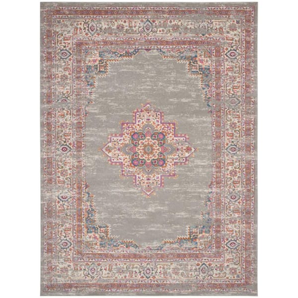 12 ft. x 18 ft. Blue Moroccan Power Loom Distressed Area Rug
