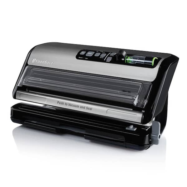 Photo 1 of 2-in-1 Black/Stainless Steel Vacuum Sealer System with Starter Kit