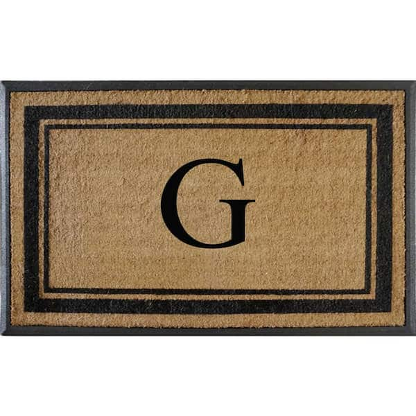 A1HC Natural Coir Monogrammed Entrance Door Mats, Durable Large Outdoor Rug,  Non-Slip, Flock Doormat, Thin-Profile Heavy Duty Door Mat, Indoor Outdoor  Front Door, High Traffic Areas, 24 X 39 