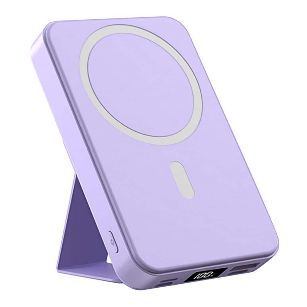 ZL014-PPL 10,000mah Portable Magnetic Wireless Charge Power Bank with Phone Stand, Purple price history on PriceWatchPro