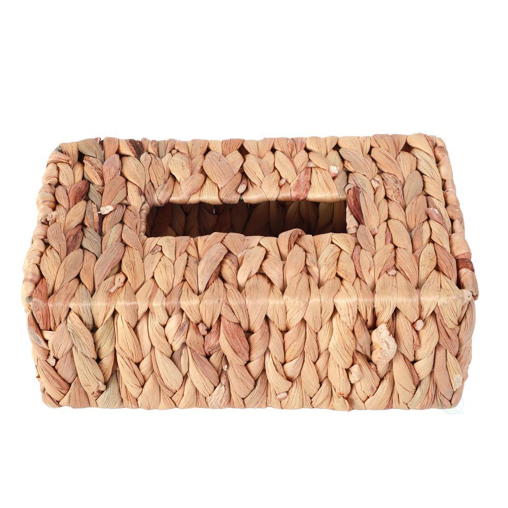 Natural Water Hyacinth Wicker Rectangular Tissue Box Cover