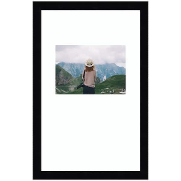 Svelte 10 x 16 Matted to 5 x 7 Black Wood Picture Frame
